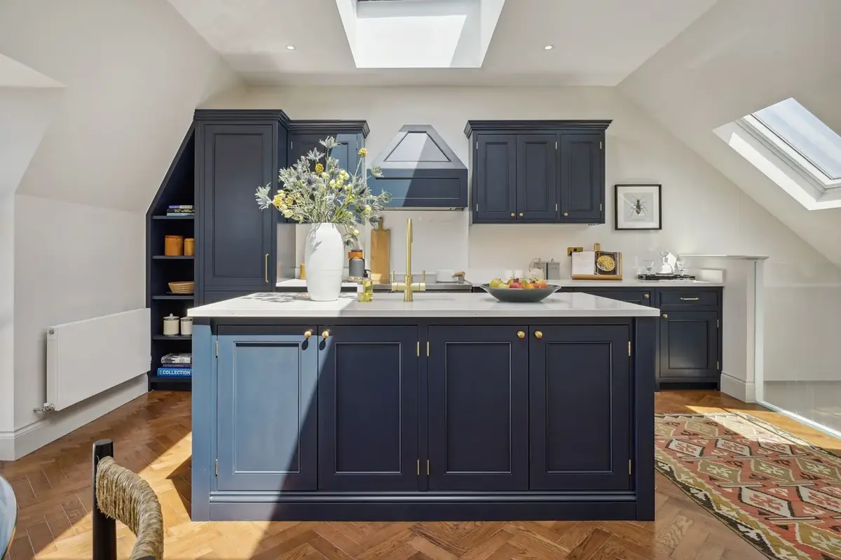 Harbord Street galleried kitchen island in the loft extension