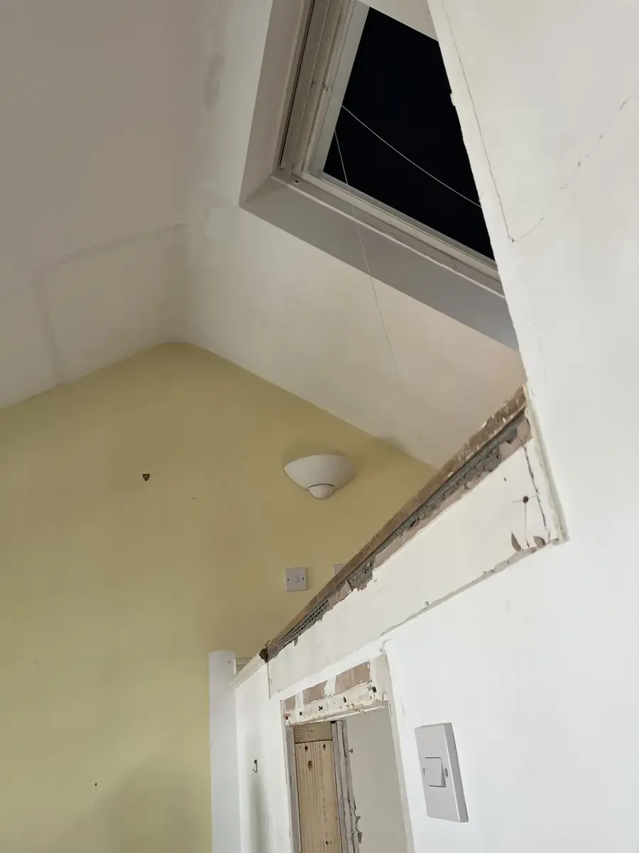 Hugh Street top-floor bedroom during works