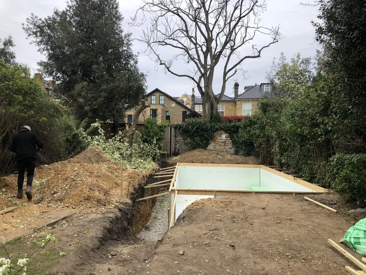 Macaulay Road garden during pool construction