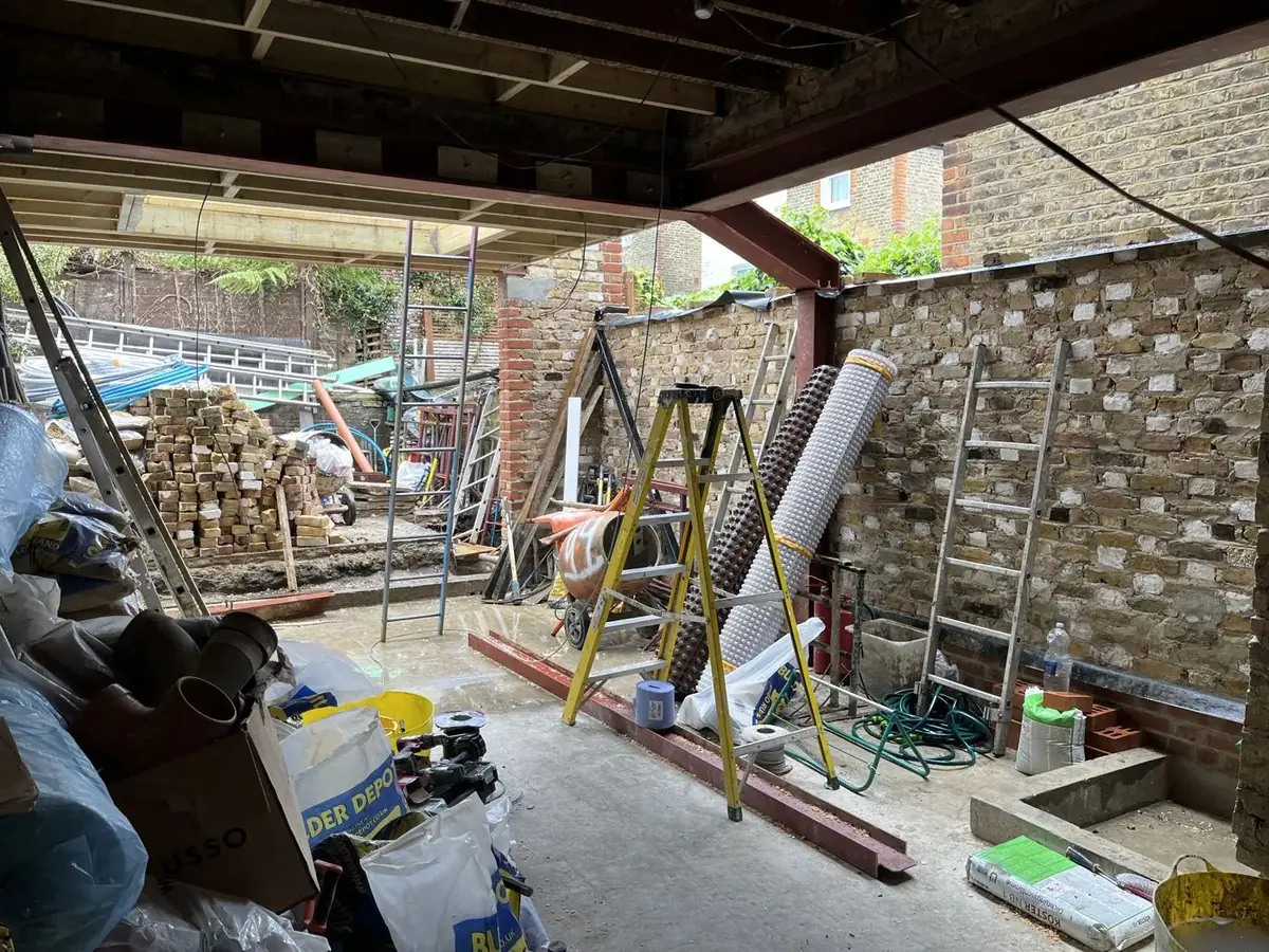 Oakbury Road rear extension during works